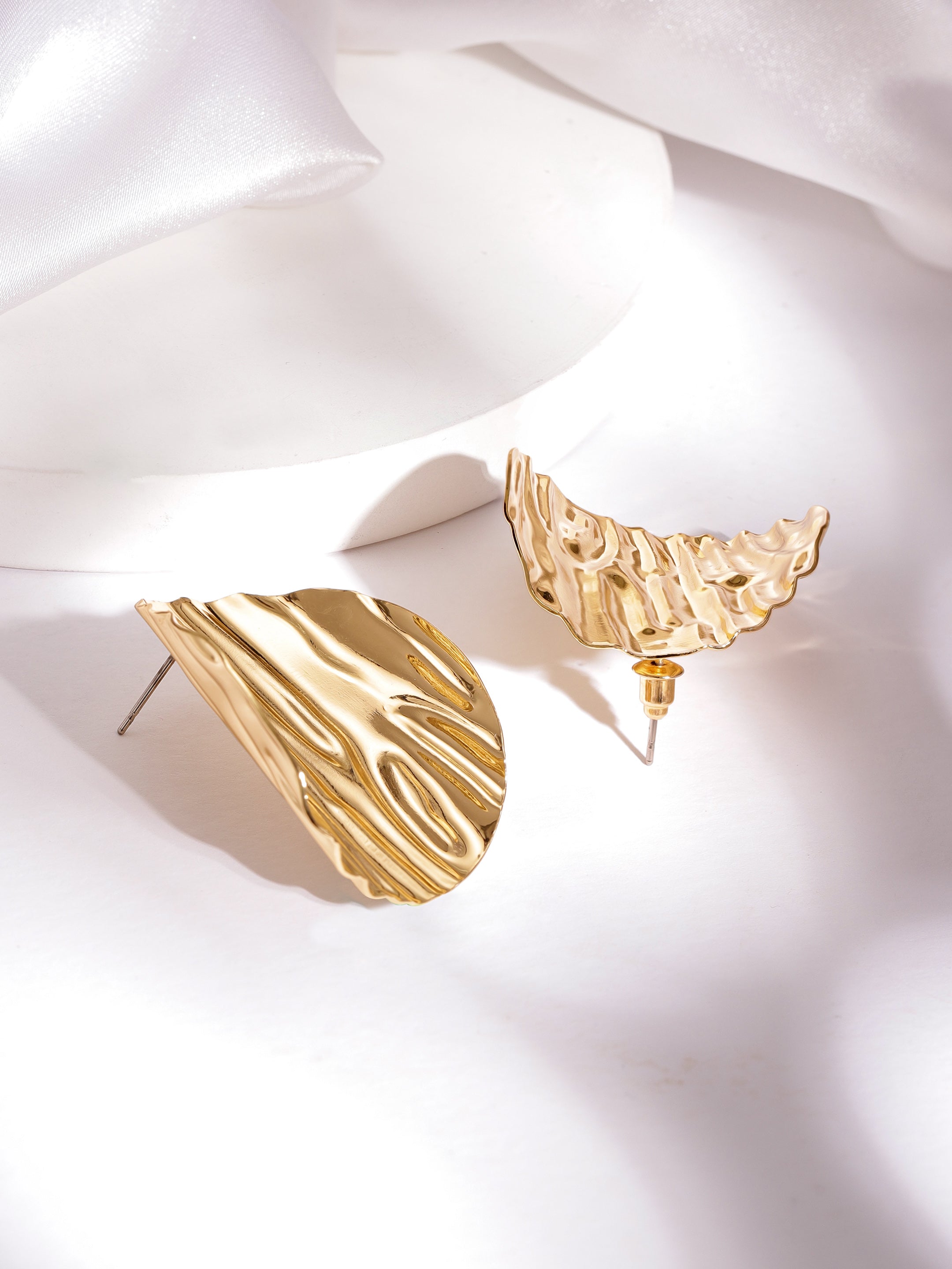Crinkled Radiance Statement Studs