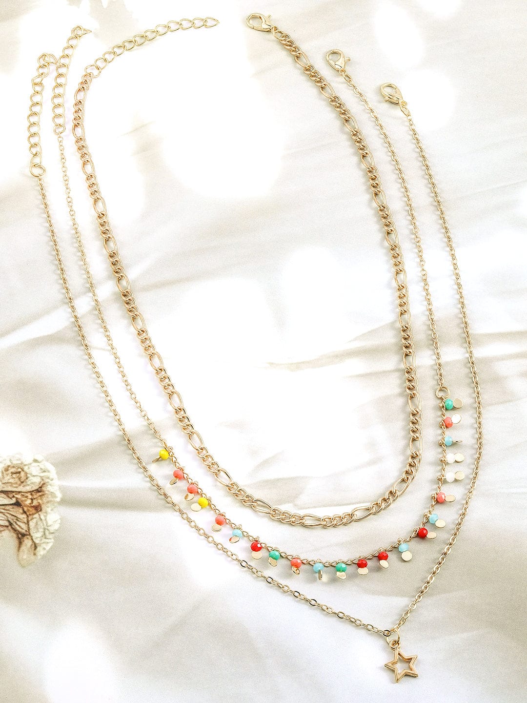 Stunning Multicolour Charms Layered in Chains