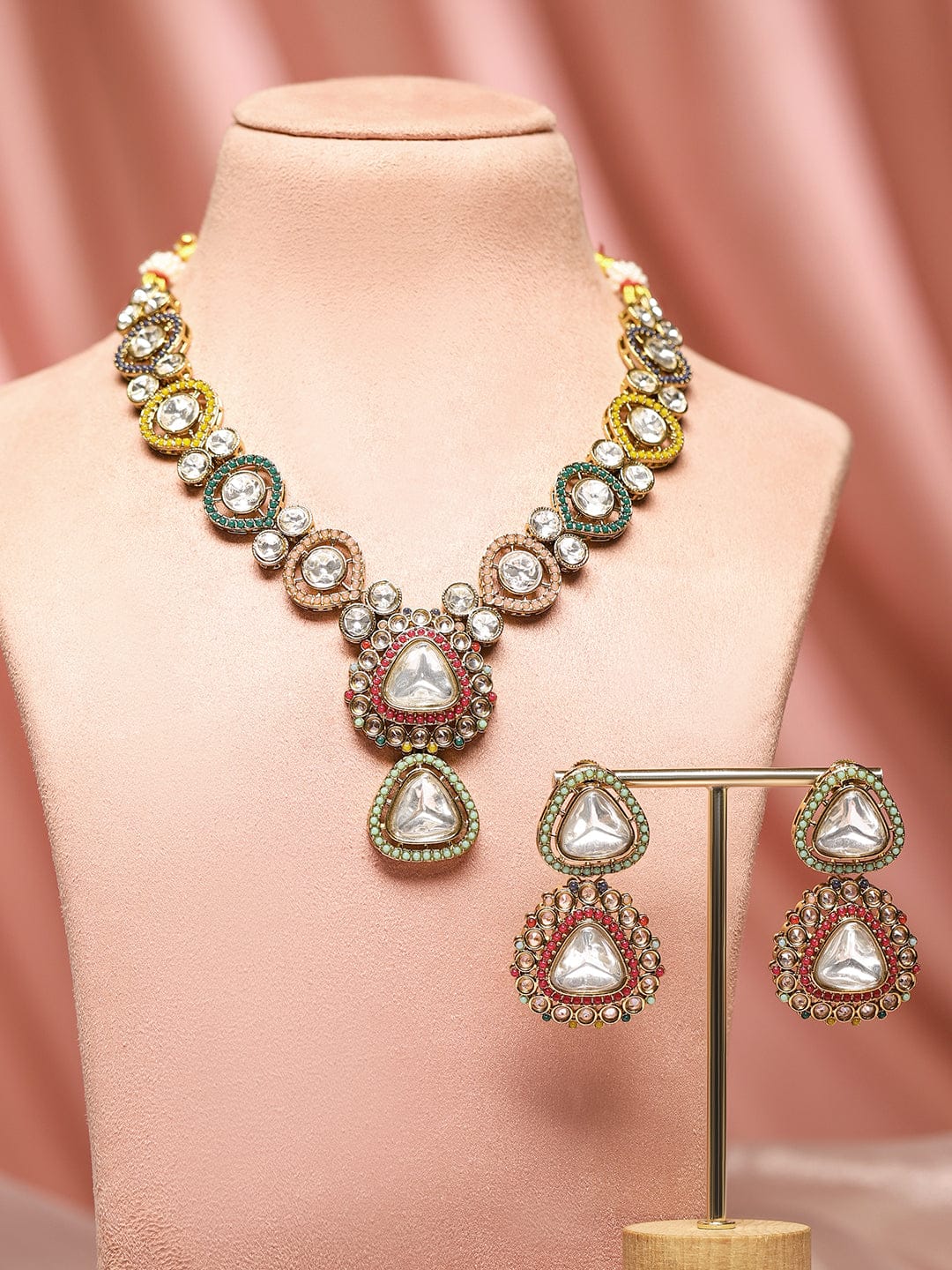 Whispers of Colours Kundan Necklace Set