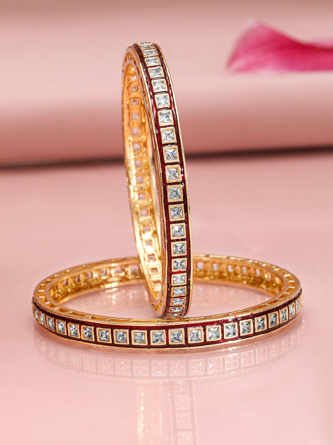 White Kundan Elegance Bangles